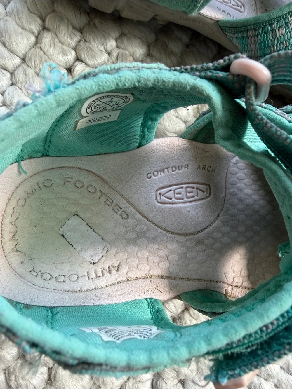 Keen Kids Teal Sandals with Pink Accents
